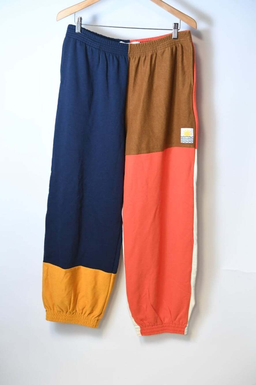 NEW L.F. Markey Andrea Patchwork Colorblock Fleece Jogger Sweatpants Size 12